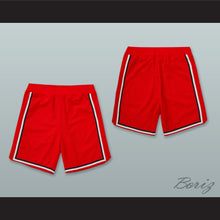 Load image into Gallery viewer, Red Black and White Stripes Basketball Shorts