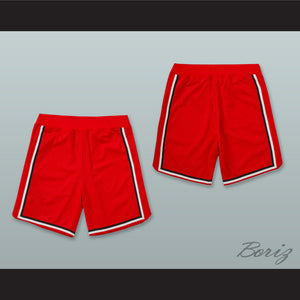 Red Black and White Stripes Basketball Shorts