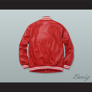 Red Lab Leather Zip Up Varsity Letterman Jacket