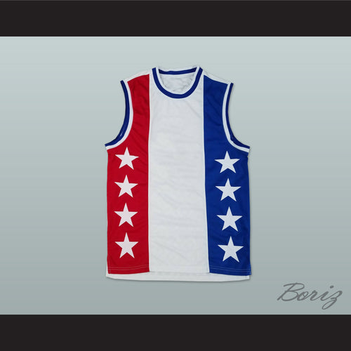 Red White and Blue with Stars Basketball Jersey