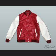 Load image into Gallery viewer, Red and White Lab Leather Varsity Letterman Jacket