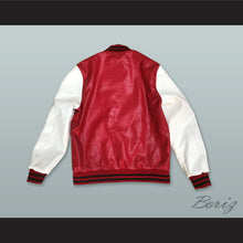 Load image into Gallery viewer, Red and White Lab Leather Varsity Letterman Jacket
