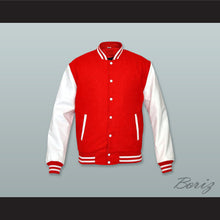 Load image into Gallery viewer, Red Wool and White Lab Leather Varsity Letterman Jacket
