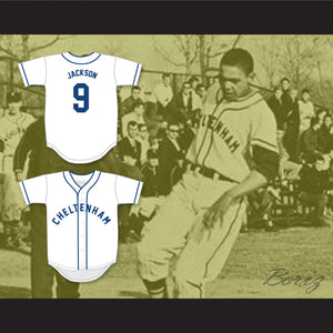 Reggie Jackson 9 Cheltenham High School Panthers White Baseball Jersey 2