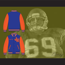 Load image into Gallery viewer, Reggie Ray John Hughes High School Wasps Blue and Orange Varsity Letterman Jacket-Style Sweatshirt