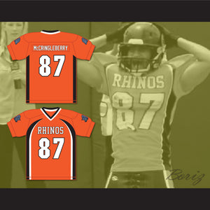 Hingle McCringleberry 87 Rhinos Football Jersey with Patches Key & Peele