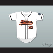 Load image into Gallery viewer, Raffy Benitez 32 Rhinos White Baseball Jersey with Patch Key &amp; Peele Slap Ass