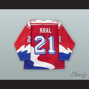 Richard Kral 21 Czechoslovakia National Team Red Hockey Jersey