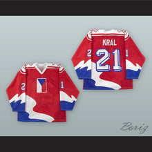 Load image into Gallery viewer, Richard Kral 21 Czechoslovakia National Team Red Hockey Jersey