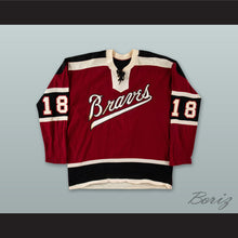 Load image into Gallery viewer, Richie LeDuc 18 Boston Braves Maroon Tie Down Hockey Jersey