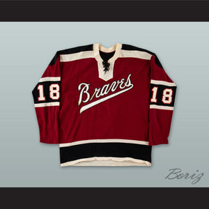 Richie LeDuc 18 Boston Braves Maroon Tie Down Hockey Jersey