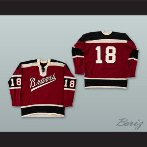 Richie LeDuc 18 Boston Braves Maroon Tie Down Hockey Jersey