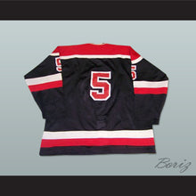 Load image into Gallery viewer, Steve Kloepzig 5 Richmond Sockeyes Black Hockey Jersey