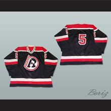 Load image into Gallery viewer, Steve Kloepzig 5 Richmond Sockeyes Black Hockey Jersey