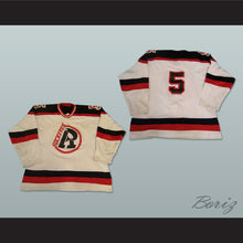 Load image into Gallery viewer, Steve Kloepzig 5 Richmond Sockeyes White Hockey Jersey
