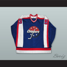 Load image into Gallery viewer, Rick Knickle 35 Albany Choppers Blue Hockey Jersey