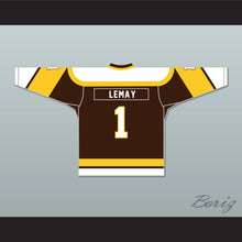 Load image into Gallery viewer, Rick Lemay 1 Binghamton Broome Dusters Brown Hockey Jersey 2
