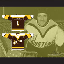 Load image into Gallery viewer, Rick Lemay 1 Binghamton Broome Dusters Brown Hockey Jersey 2