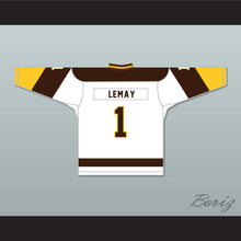 Load image into Gallery viewer, Rick Lemay 1 Binghamton Broome Dusters White Hockey Jersey 2