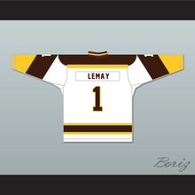 Load image into Gallery viewer, Rick Lemay 1 Binghamton Broome Dusters White Hockey Jersey 3