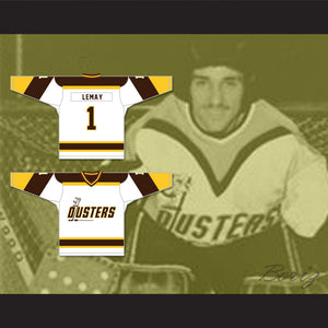 Rick Lemay 1 Binghamton Broome Dusters White Hockey Jersey 3