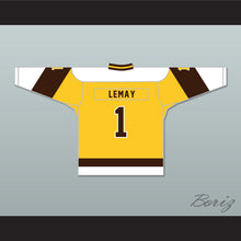 Load image into Gallery viewer, Rick Lemay 1 Binghamton Broome Dusters Yellow Hockey Jersey 2