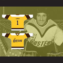 Load image into Gallery viewer, Rick Lemay 1 Binghamton Broome Dusters Yellow Hockey Jersey 2