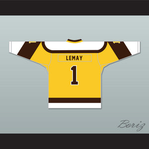 Rick Lemay 1 Binghamton Broome Dusters Yellow Hockey Jersey