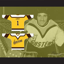 Load image into Gallery viewer, Rick Lemay 1 Binghamton Broome Dusters Yellow Hockey Jersey