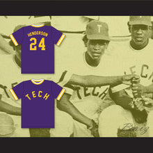 Load image into Gallery viewer, Ricky Henderson 24 Oakland Technical High School Bulldogs Purple Baseball Jersey 2