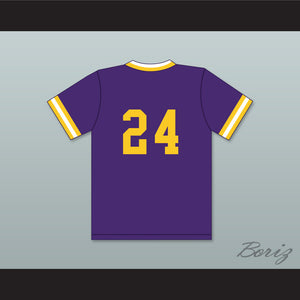 Ricky Henderson 24 Oakland Technical High School Bulldogs Purple Baseball Jersey 1