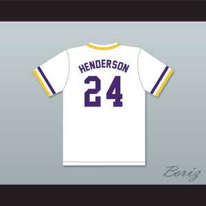 Ricky Henderson 24 Oakland Technical High School Bulldogs White Baseball Jersey 2