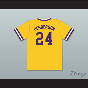 Ricky Henderson 24 Oakland Technical High School Bulldogs Yellow Baseball Jersey 2