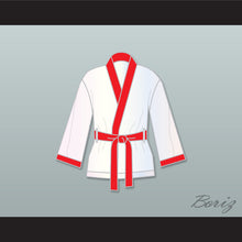 Load image into Gallery viewer, Riddick &#39;Big Daddy&#39; Bowe White Satin Half Boxing Robe