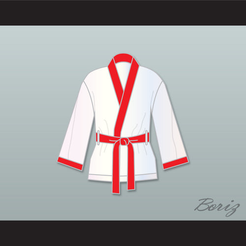 Riddick 'Big Daddy' Bowe White Satin Half Boxing Robe