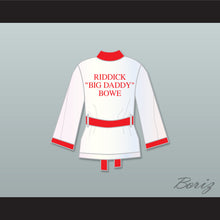 Load image into Gallery viewer, Riddick &#39;Big Daddy&#39; Bowe White Satin Half Boxing Robe