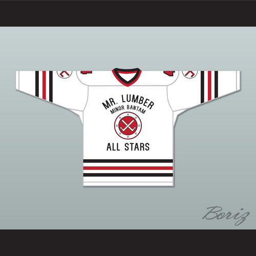 Riley Kozak 4 Mr. Lumber Minor Bantam All Stars White Hockey Jersey Hockey Night TV Movie