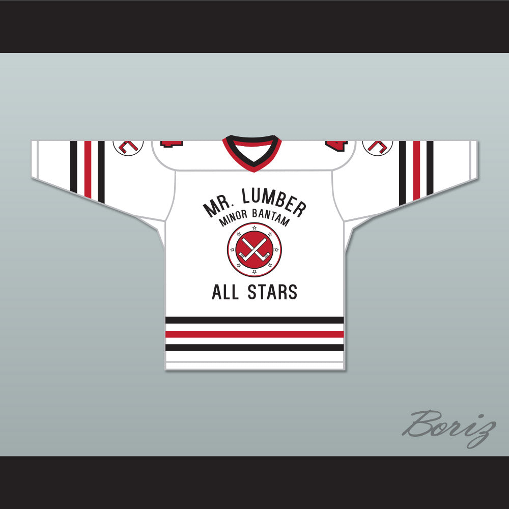 Riley Kozak 4 Mr. Lumber Minor Bantam All Stars White Hockey Jersey Hockey Night TV Movie