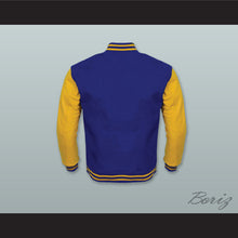 Load image into Gallery viewer, Riverdale Royal Blue Wool and Yellow Gold Lab Leather Varsity Letterman Jacket