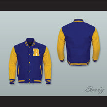Load image into Gallery viewer, Riverdale Royal Blue Wool and Yellow Gold Lab Leather Varsity Letterman Jacket