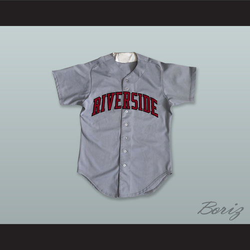 Riverside Red Wave 5 Gray Button Down Baseball Jersey