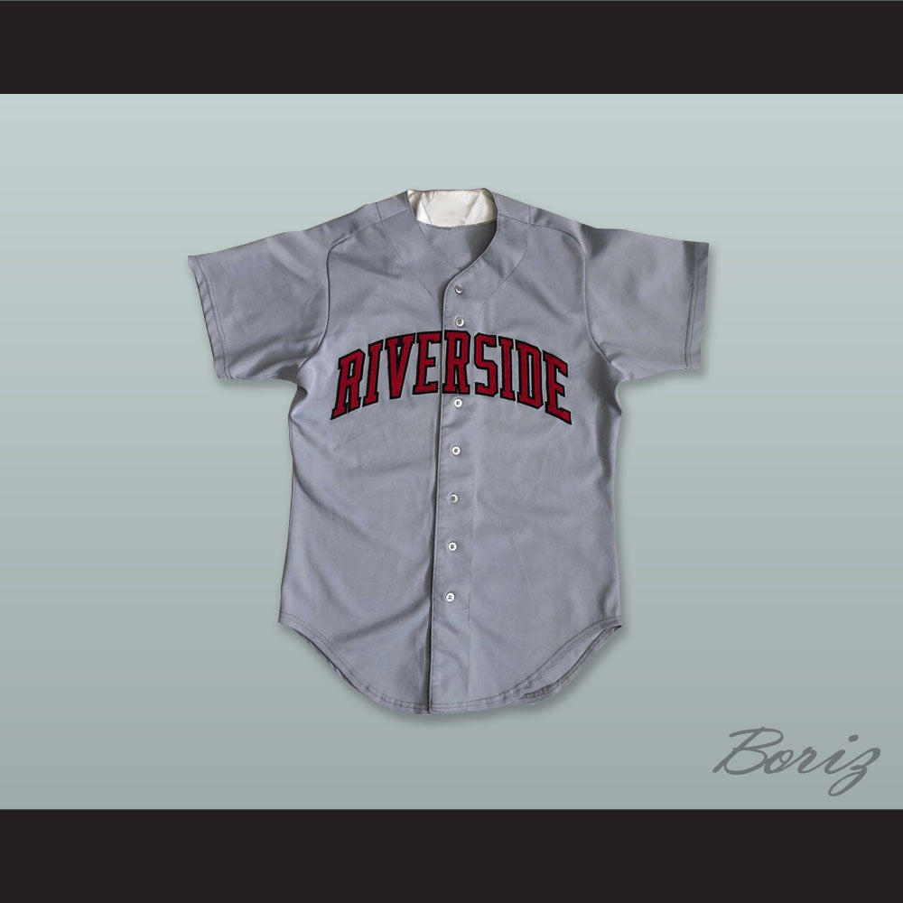 Riverside Red Wave 5 Gray Button Down Baseball Jersey