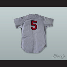 Load image into Gallery viewer, Riverside Red Wave 5 Gray Button Down Baseball Jersey