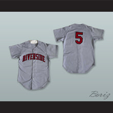 Load image into Gallery viewer, Riverside Red Wave 5 Gray Button Down Baseball Jersey