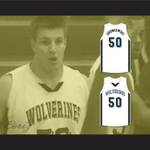 Load image into Gallery viewer, Rob Gronkowski 50 Woodland Hills High School Wolverines White Basketball Jersey 2