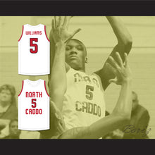 Load image into Gallery viewer, Robert Williams III 5 North Caddo High School Titans White Basketball Jersey 2