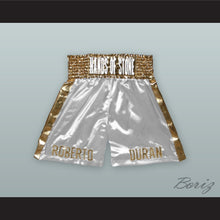 Load image into Gallery viewer, Roberto &#39;Hands of Stone&#39; Duran White/Gold Boxing Shorts