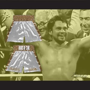 Roberto 'Hands of Stone' Duran White/Gold Boxing Shorts