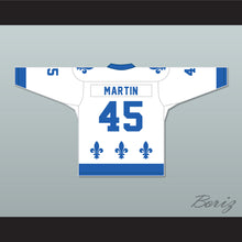 Load image into Gallery viewer, Robert Martin 45 Le National de Québec White Hockey Jersey- Lance et compte (He Shoots, He Scores)
