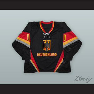 Robert Muller 80 Germany National Team Black Hockey Jersey